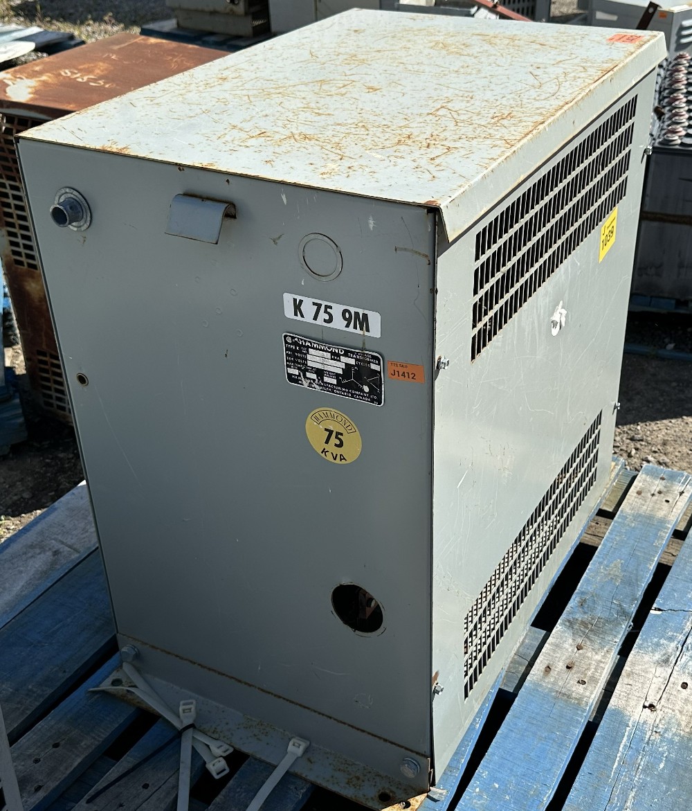 75 KVA 600Y Primary, 240 Delta Secondary, Hammond Mfg. Co. Ltd., Isolation 3-Phase Transformer, 60 Hz - Image 3