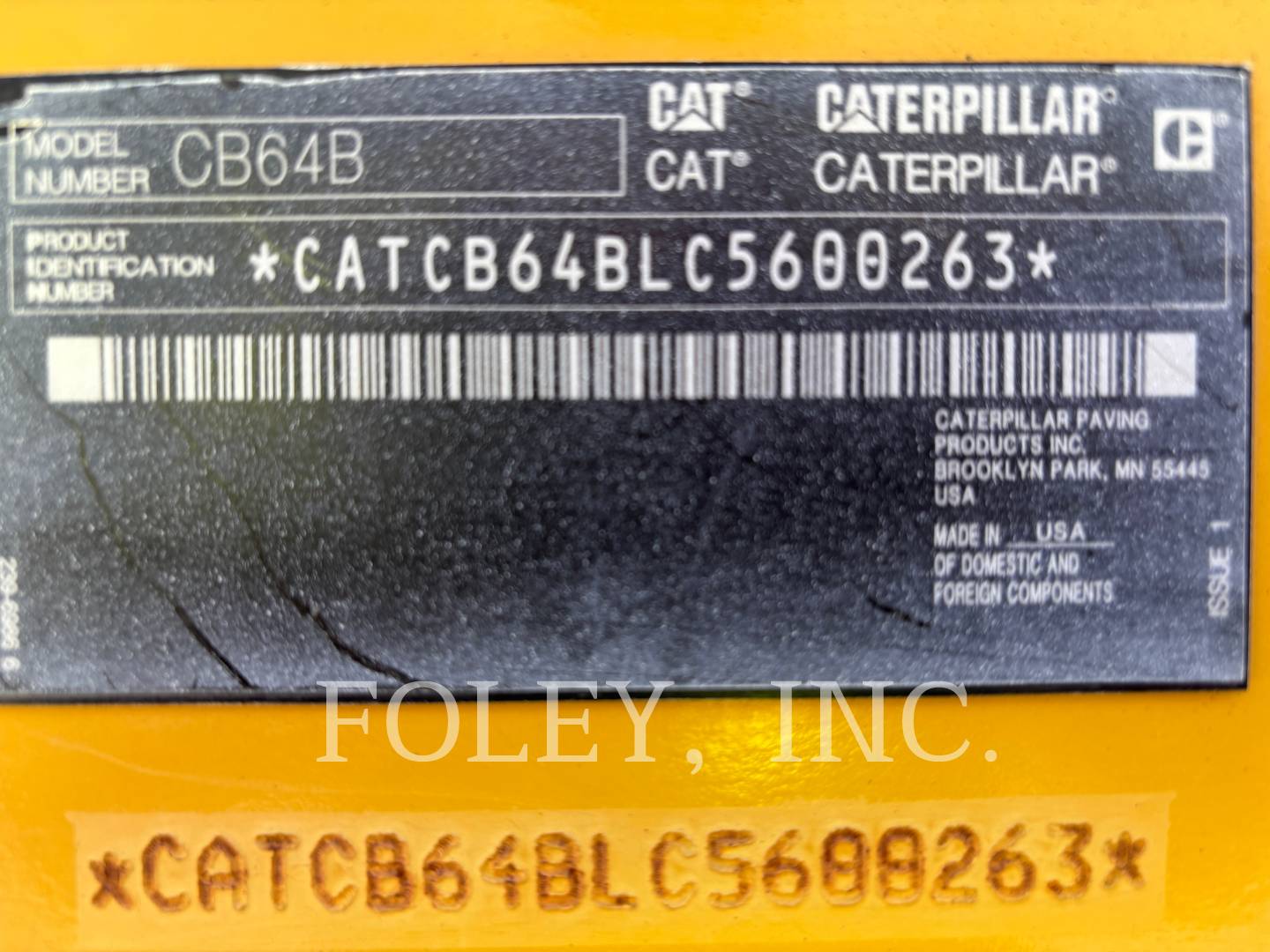 Caterpillar CB64B, 2510 hours, S/N: C5600263, 2017 - Image 6