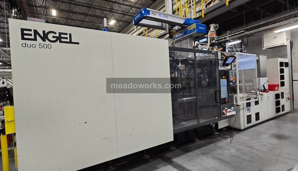 500 Ton, 6.5 oz., Engel #Duo-650H/330W/200L-500-Combi, 3-Shot Injection Molding Machine, 50" x 49.61" platen - Image 1