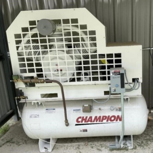 15 HP Champion #12T15WTS55, oil-less tank mounted reciprocating air compressor, 120 gallon, 29.9 hours, 2 yr - Image 1