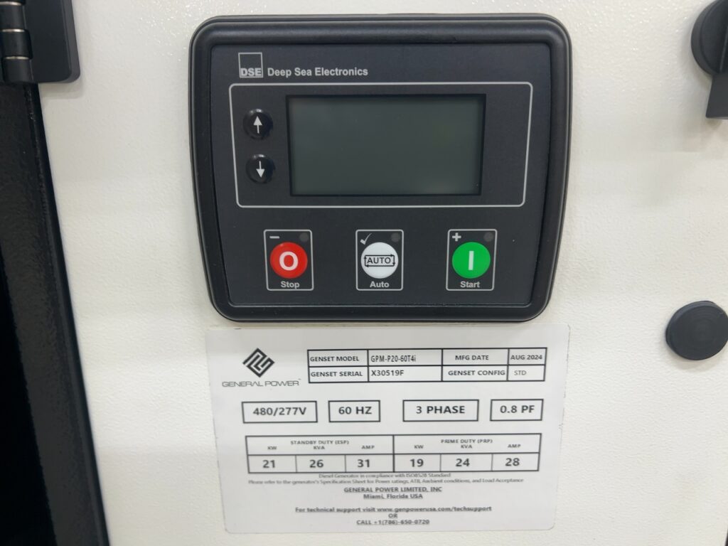 20 KW General Power #GPM-P20-60T4i, diesel generator set, 480/277 Volts, 3 phase, Perkins 404D-22G engine - Image 6