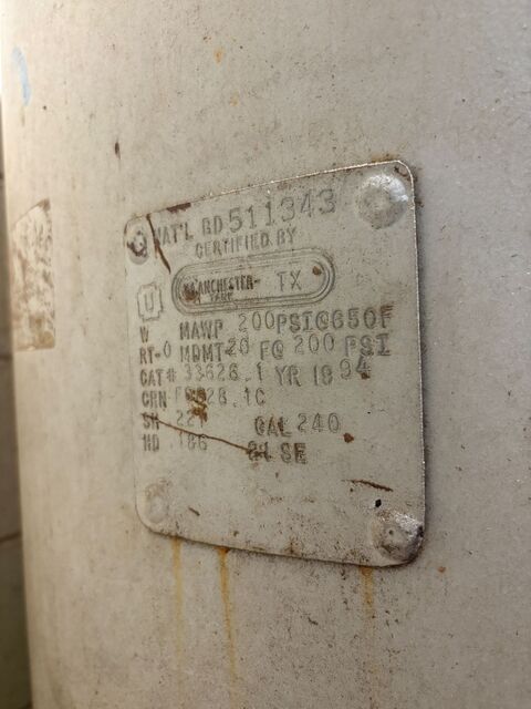 Manchester, Vertical Air Receiver Tank, 240 Gallon, 200 PSI ASME - Image 2