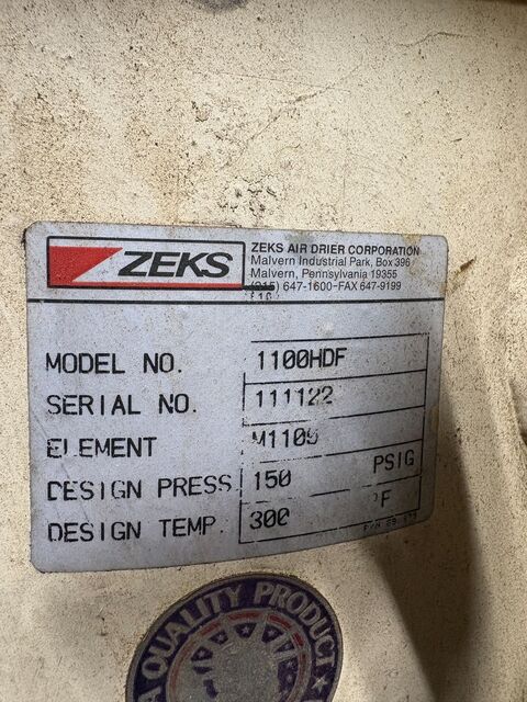 Zeks #1100HDF, Air Dryer Mist Eliminator, 1100 SCFM, 150 PSI - Image 2