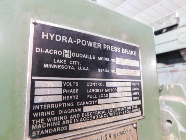 100 Ton, Diacro #Hydra-Power-100-10, CNC Hydraulic Press Brake, 10' overall, Hurco 6 CNC Backgauge - Image 10