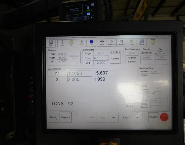 250 Ton, Standard #AB250-12, CNC Hydraulic Press Brake, 12' overall, PC 800 CNC Control, 48" Backgauge - Image 6