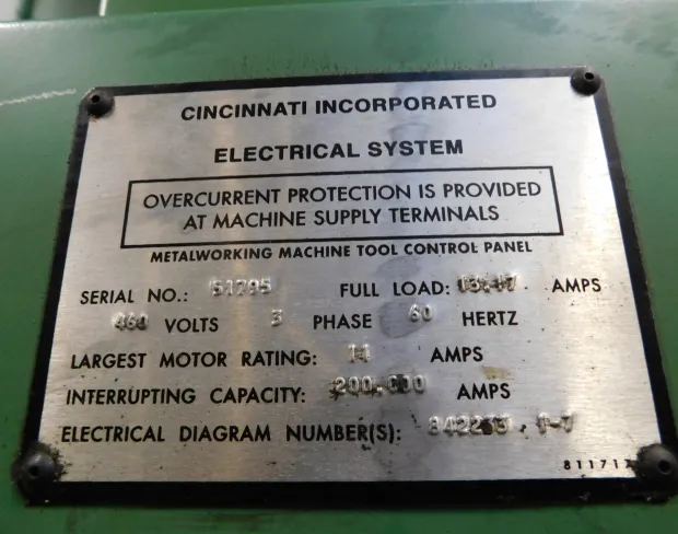 60 Ton, Cincinnati #60CBIIX4, CNC Hydraulic Press Brake, 6' overall, 54" between housing, 11" Stroke, 7.5 HP - Image 9
