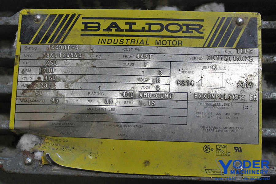 Williams #Meteor, hammermill, 26 PC, 40" x 26" opening, 250 HP, 1800 RPM, 1989, #58206 - Image 10
