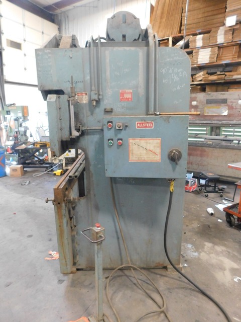 95 Ton, Allsteel #95-10, Hydraulic Press Brake, 10' overall, Manual Backgauge, Digital Depth Stop - Image 5