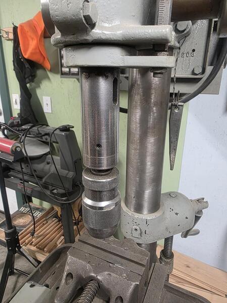 18" Buffalo Forge #18, floor model drill press, 1" drilling capacity, 14" x14" tbl., 5" stroke, #3MT, 1.5 HP - Image 5