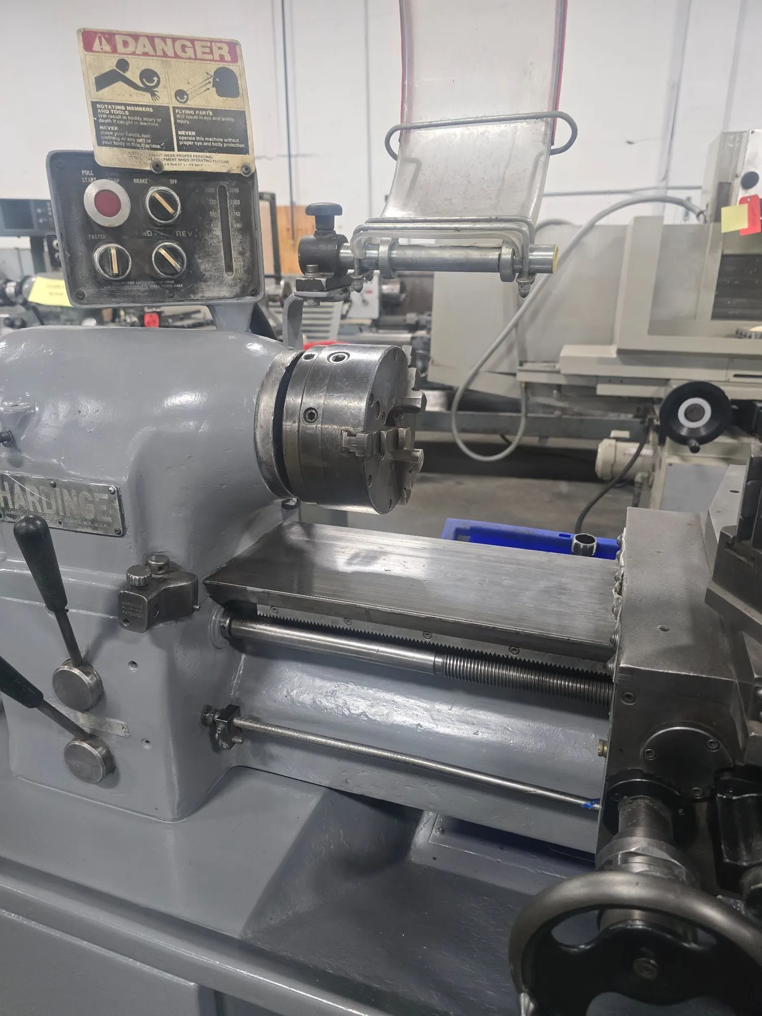 11" x 18" Hardinge #HLV-H-EM, Tool Room Lathe, 125-3000 RPM, In/mm Threading, 1-1/4" bore, 6" swing over - Image 4