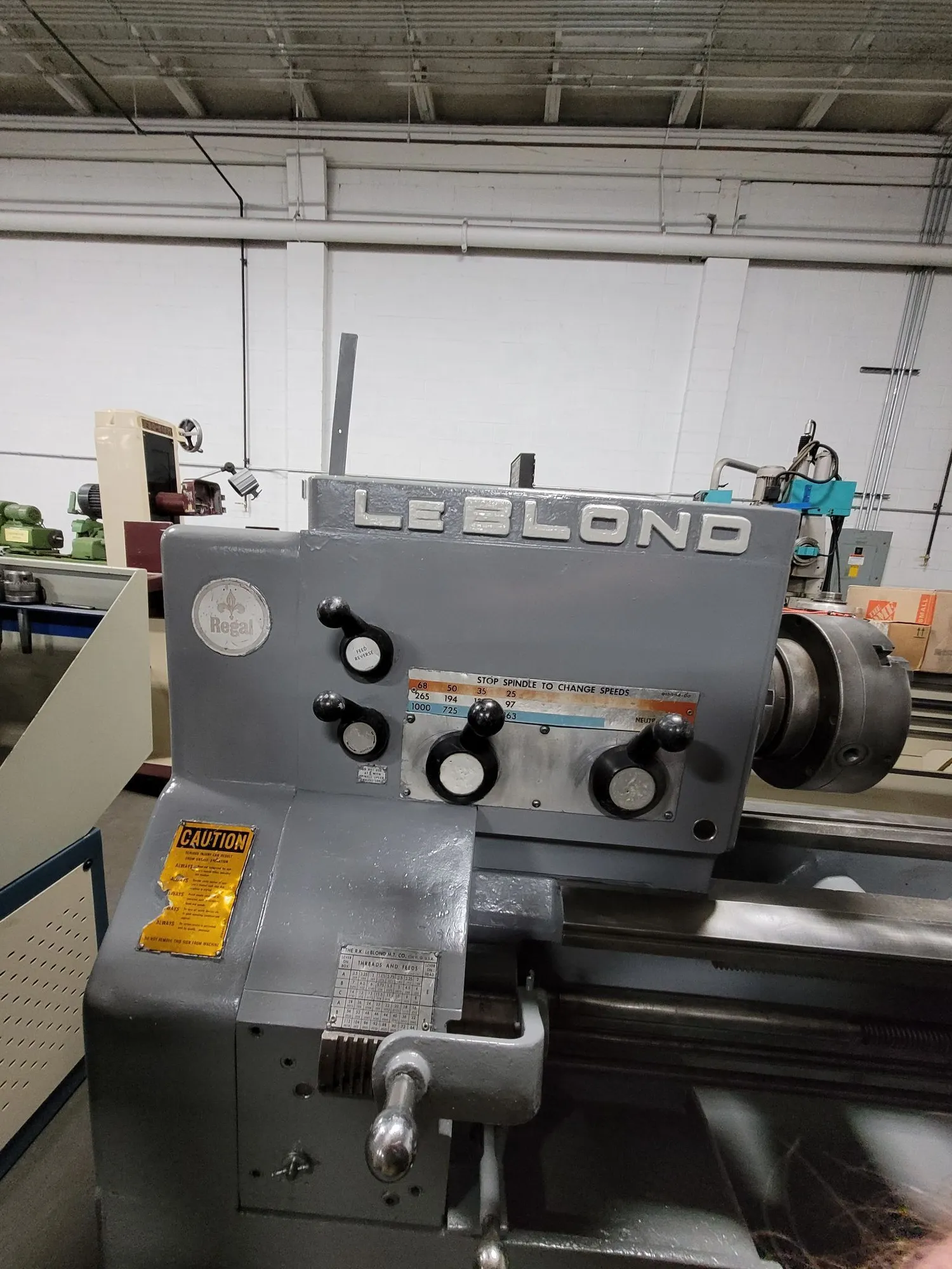 19" x 102" LeBlond #19-Regal, Engine Lathe, 10 HP, 25-1000 RPM, 10" 3-Jaw chuck, Follow Rest, 3x Steady Rest - Image 4