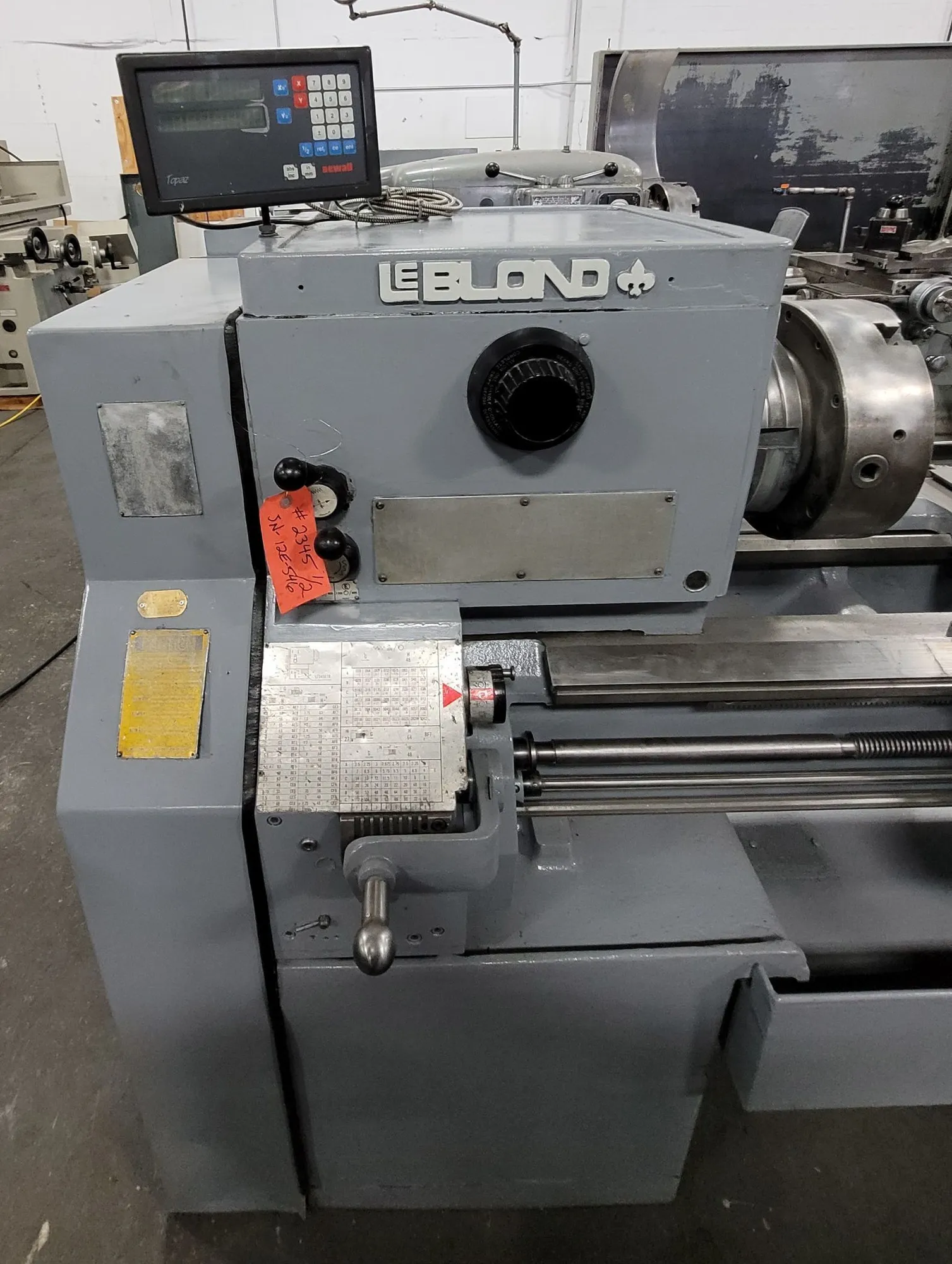20" x 82" LeBlond Makino #Regal-19, Servo Shift Engine Lathe, 3" Bore, 12" Chuck, digital read out - Image 6