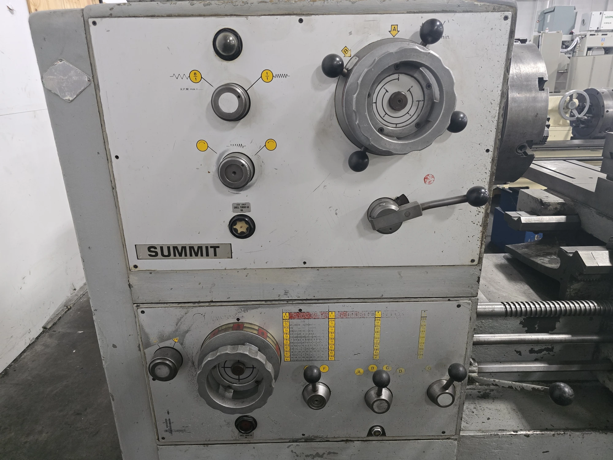 26"/29" x 75" Summit #26-4x60, Gap Bed Lathe, 4.125" Bore, 4-Jaw Chuck, 230 V., inch/metric thread - Image 4