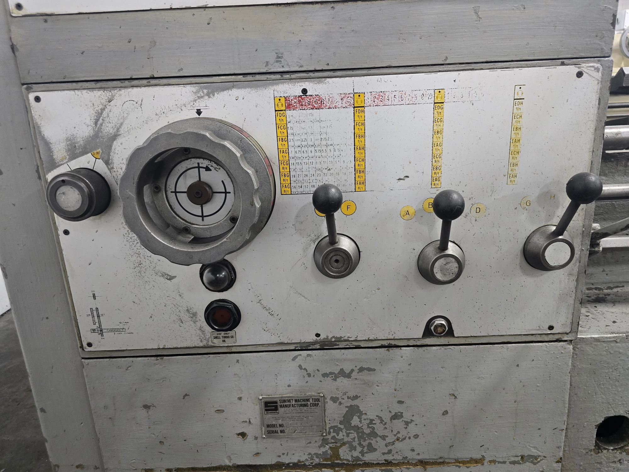 26"/29" x 75" Summit #26-4x60, Gap Bed Lathe, 4.125" Bore, 4-Jaw Chuck, 230 V., inch/metric thread - Image 6