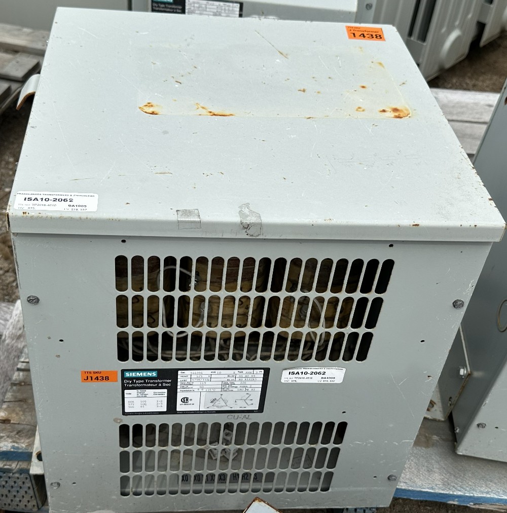 10 KVA 575 Delta Primary, 575Y/332 Secondary, Siemens Electric Ltd., 3-Phase Isolation Transformer, 60 Hz - Image 3