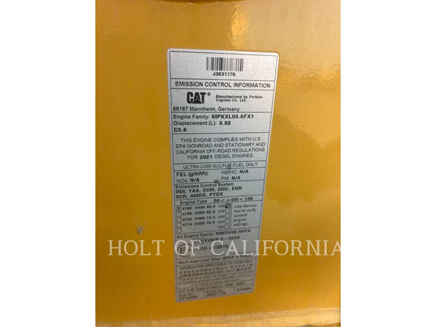 Cat 430-07, Backhoe Loader, 1424 hours, S/N: H8W00352, 2021 - Image 8
