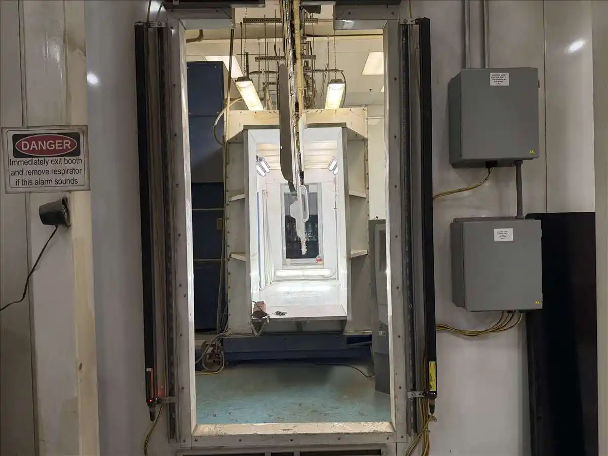 36" x 72" opening, Midwest Finishing Systems, overhead conveyor paint line, 15 stations, 26 load bars, 400 - Image 3