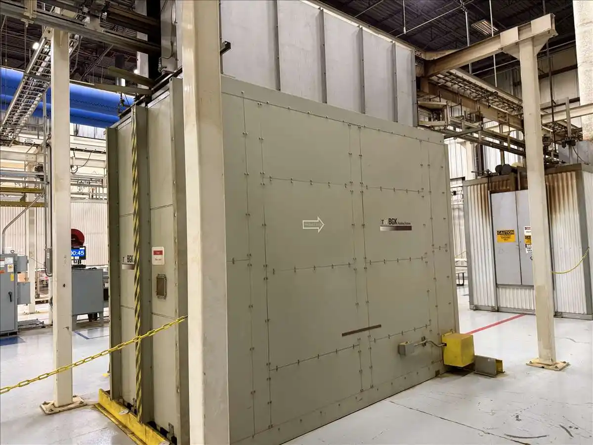 36" x 72" opening, Midwest Finishing Systems, overhead conveyor paint line, 15 stations, 26 load bars, 400 - Image 9