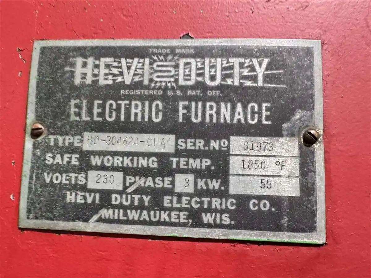 Hevi-Duty #HD-304824-CUA, electric box furnace, 1850&deg;F max., 55 KW - Image 5