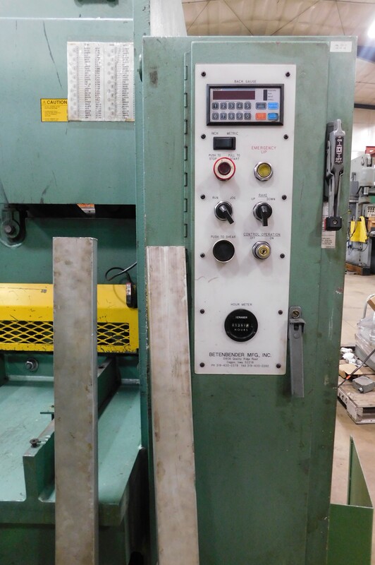 3/8" x 10' Betenbender #10-3/8, hydraulic shear, 36" digital back gauge, 6' squaring arms, 4' arm supports - Image 2