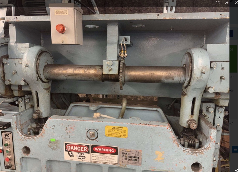 40 Ton Rousselle 4B48, 2" Stroke, 16" x 48" Bed, Air Clutch, From Service & Excellent, New 1988, Tag #16456 - Image 7