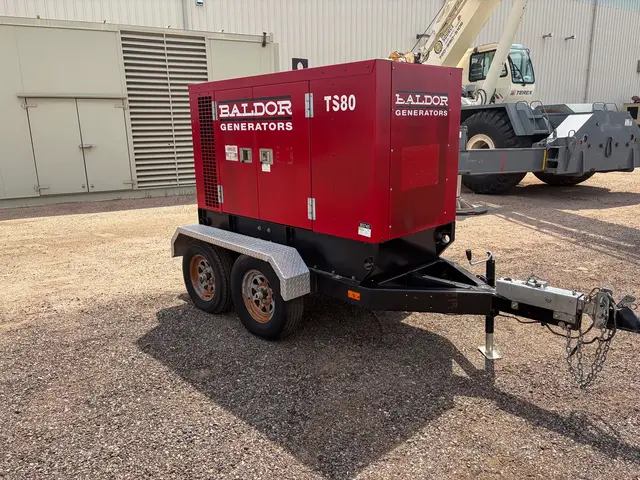 65 KW Baldor #TS80T, diesel generator set, trailer/SAE enclosure, voltage selector switch, John Deere engine - Image 2