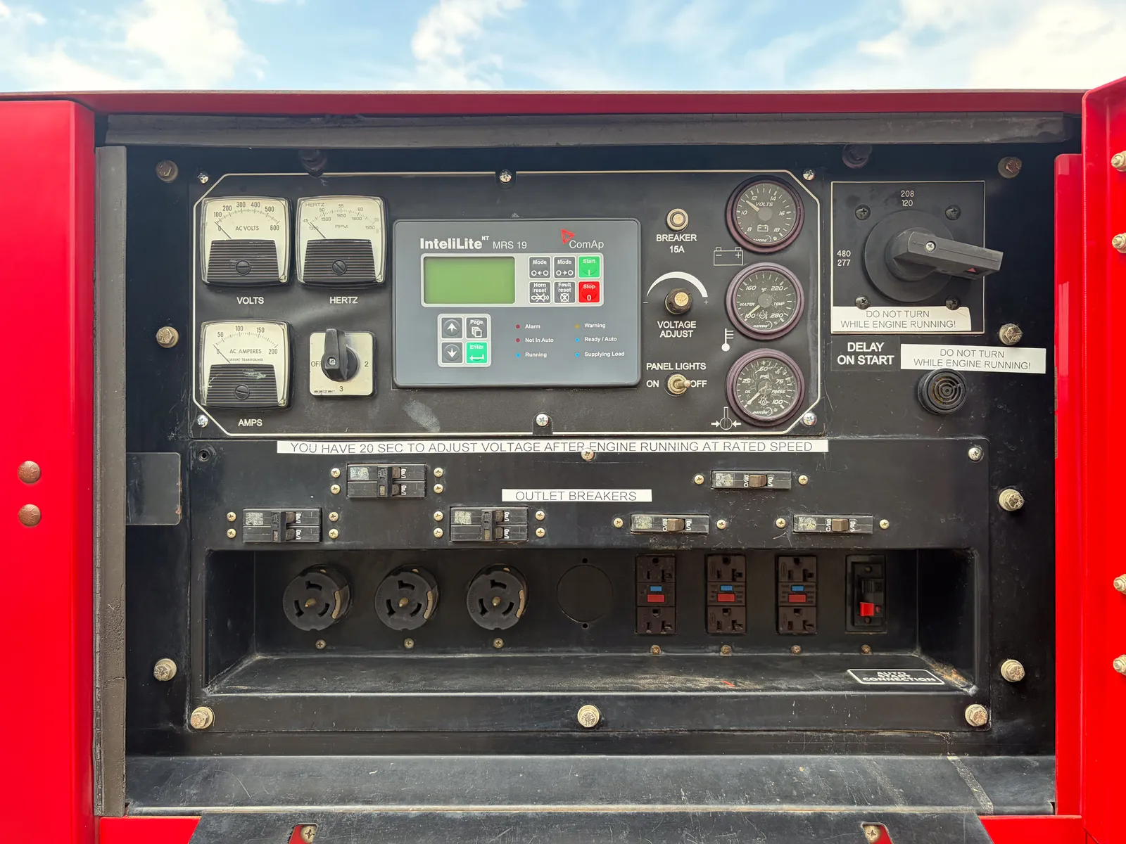 65 KW Baldor #TS80T, diesel generator set, trailer/SAE enclosure, voltage selector switch, John Deere engine - Image 6