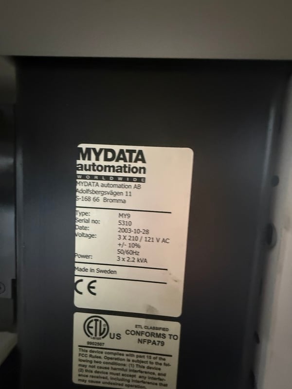 MyData #MY9, Pick and Place System, 6500 CPH, tape feeders, TPSys Control, 2003 - Image 8