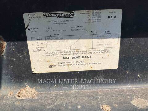 Towmaster T-20LP AIR, Trailer, S/N: 4KNFT2020EL161203, 2014 - Image 6