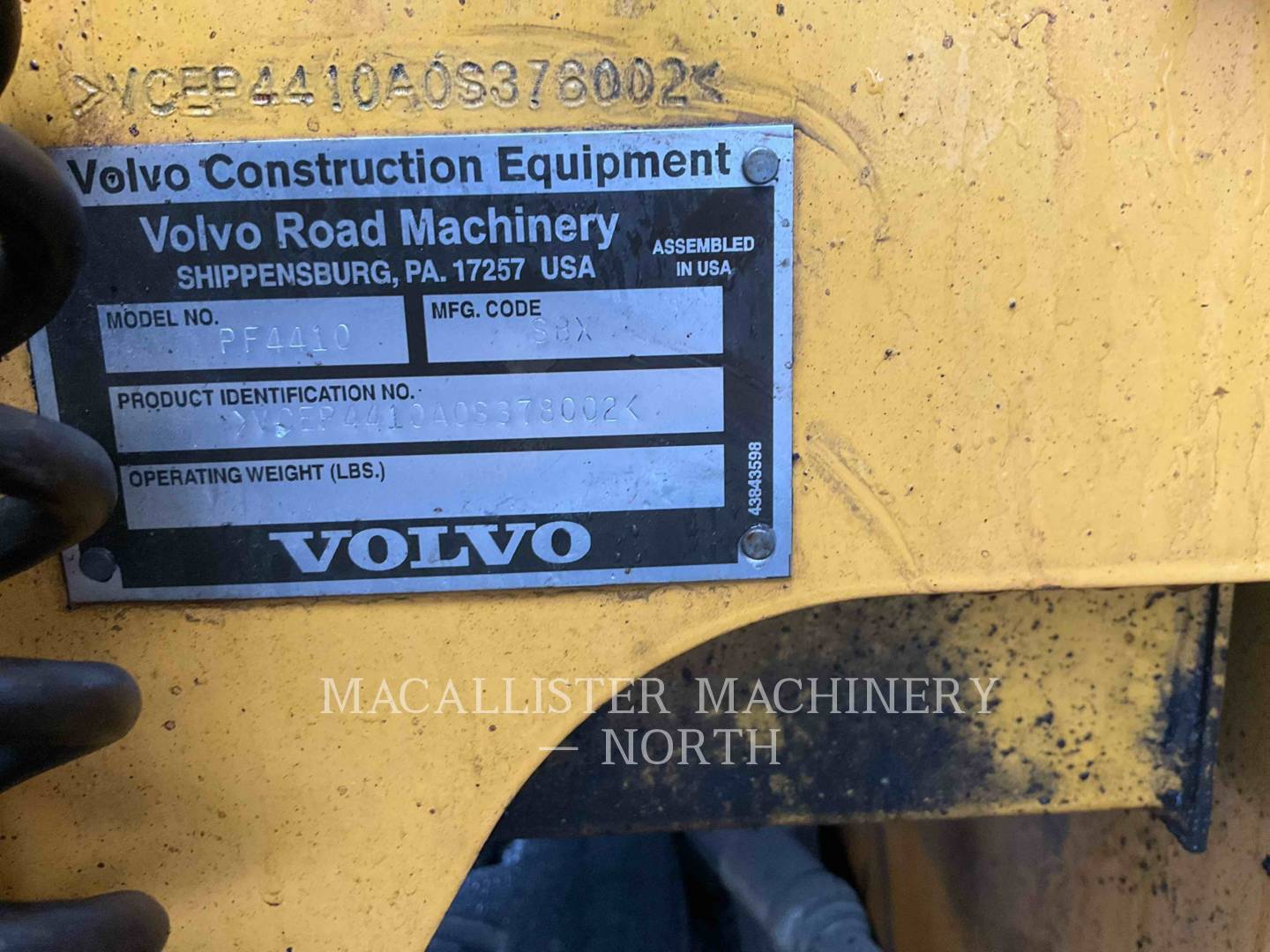 Volvo Construction Equipment PF4410, Asphalt Paver, 5007 hours, S/N: VCEP4410A0S378002, 2103 - Image 5