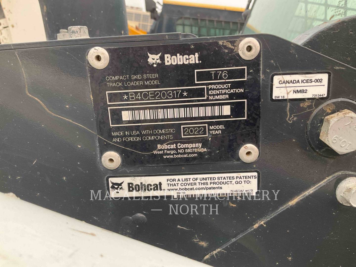 Bobcat T76, 2217 hours, S/N: B4CE20317, 2022 - Image 6