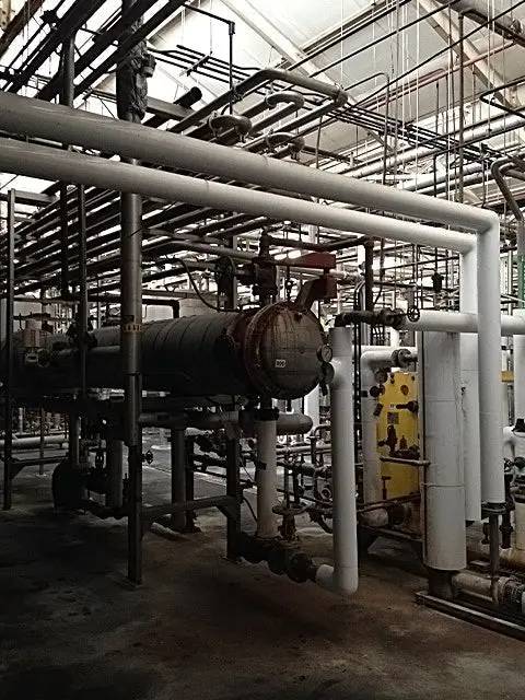 Sterilizer Heat Exchanger Set, tube-in-tube, 100 psi @ 650°F, 22" diameter x 20' L, bottom steam trap, 1993 - Image 4