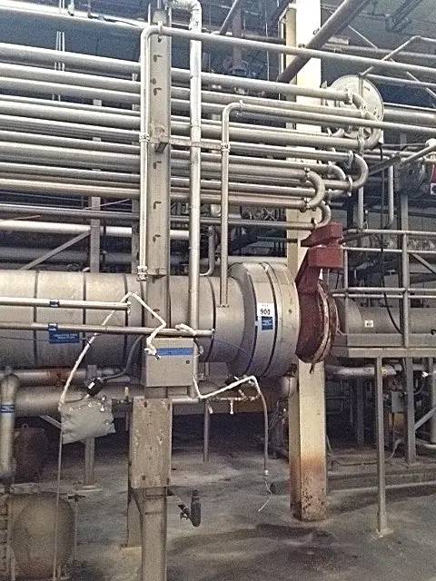 Sterilizer Heat Exchanger Set, tube-in-tube, 100 psi @ 650°F, 22" diameter x 20' L, bottom steam trap, 1993 - Image 5