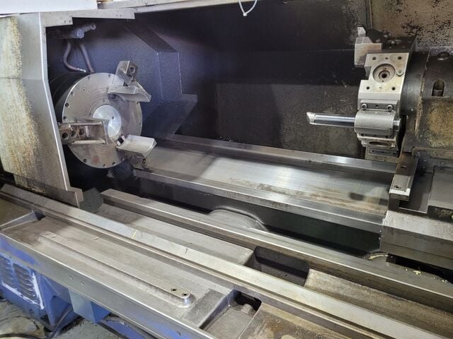 Mori Seiki #TL-40B, flat bed CNC lathe, 13.8" turning diameter, 116" Z, (2) 18" chucks, 4.6" bar, 40 HP - Image 2
