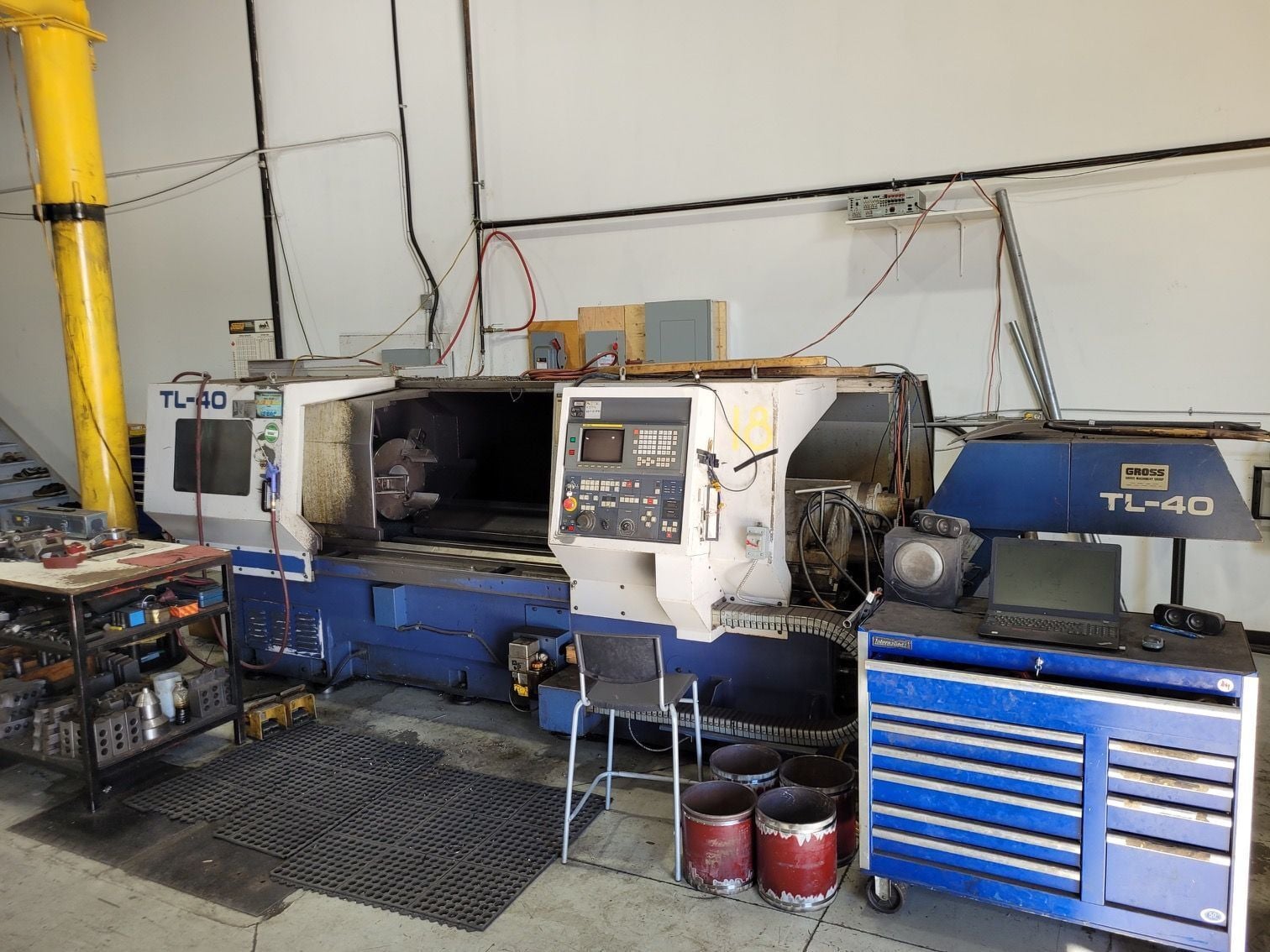 Mori Seiki #TL-40B, flat bed CNC lathe, 13.8" turning diameter, 116" Z, (2) 18" chucks, 4.6" bar, 40 HP - Image 10