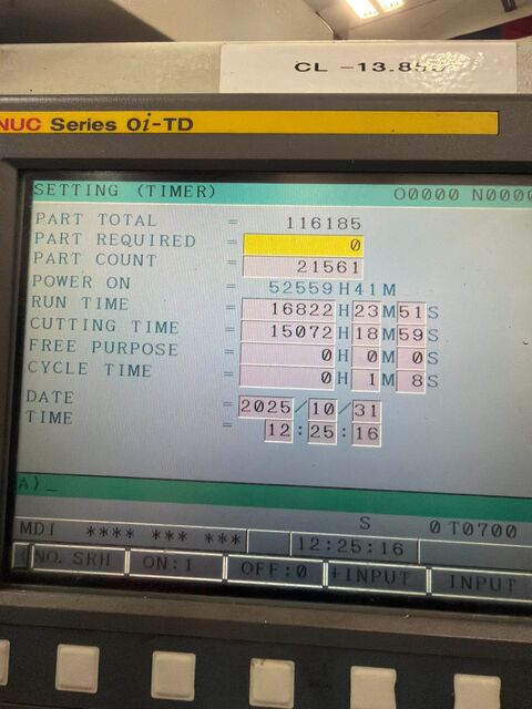Yama Seiki #GA-2800L, CNC lathe, 22.8" swing, 45.5" machining length, 13.8" turning diameter, 10" chuck, 2.9" - Image 9