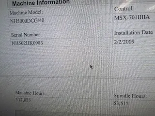 DMG Mori Seiki #NH5000, CNC horizontal machining center, chip conveyor, 2009 - Image 4