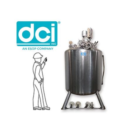 250 gallon DCI, Stainless Steel sanitary portable pressure tank, 950 liter, insulated, exterior level gauge - Image 1
