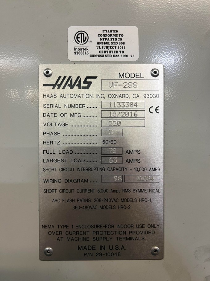 Haas #VF-2, CNC Vertical Machining Center, umbrella tool changer, chip conveyor, Haas control, 2016 - Image 2