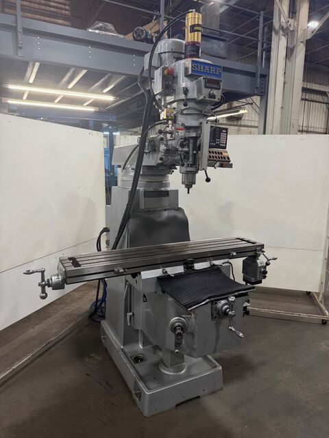 Sharp #TMV-K-N, vertical knee mill, 10" x54" table, 3 HP, 4500 RPM, 39" x16.3" x5" travel, Newall NMS-300 - Image 2
