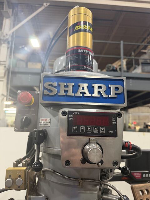 Sharp #TMV-K-N, vertical knee mill, 10" x54" table, 3 HP, 4500 RPM, 39" x16.3" x5" travel, Newall NMS-300 - Image 5
