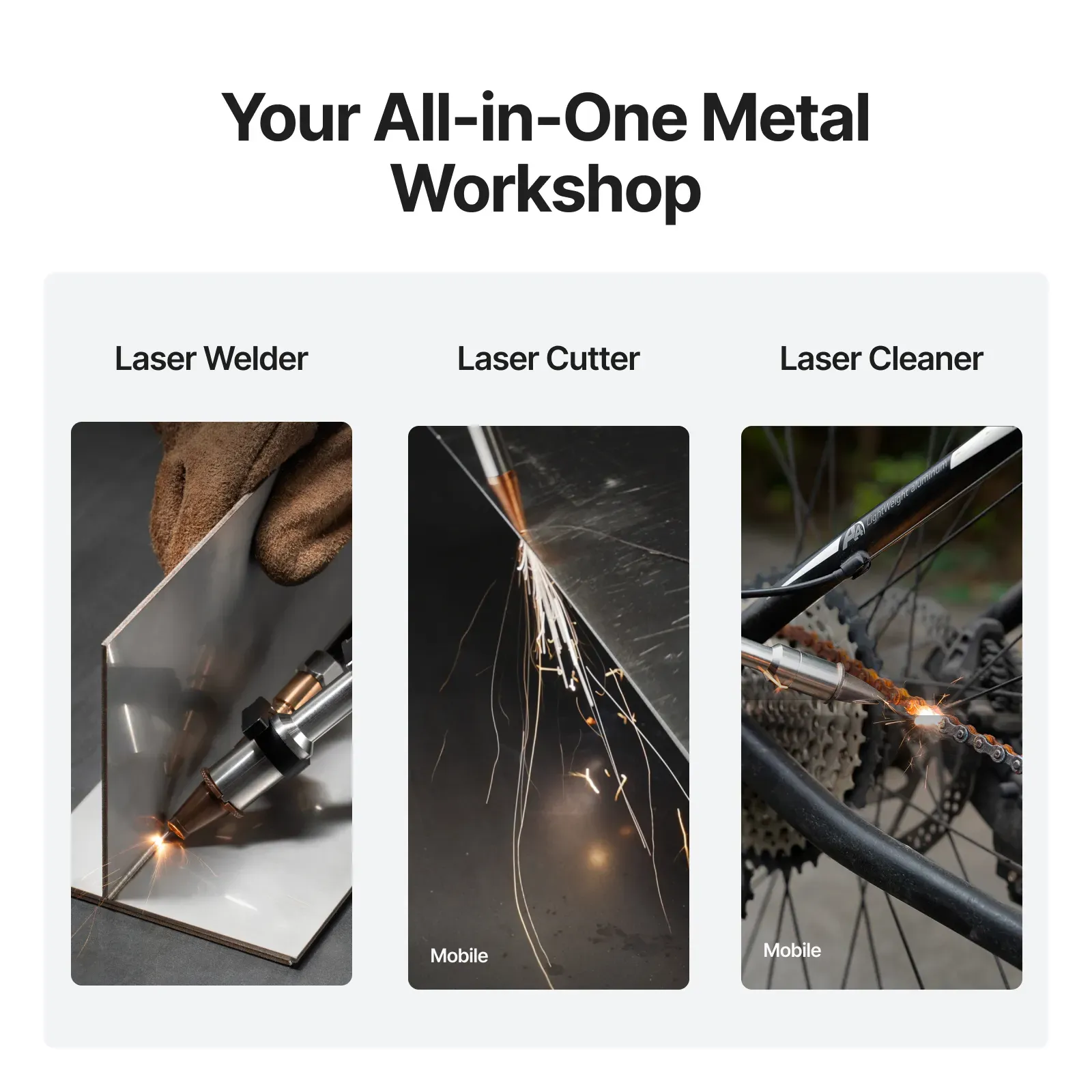 Xtool #MetalFab, Laser Welder, 800-1200 Watt, Fiber Laser, Welding/Cutting/Rust Removal, 200-240 V. - Image 7
