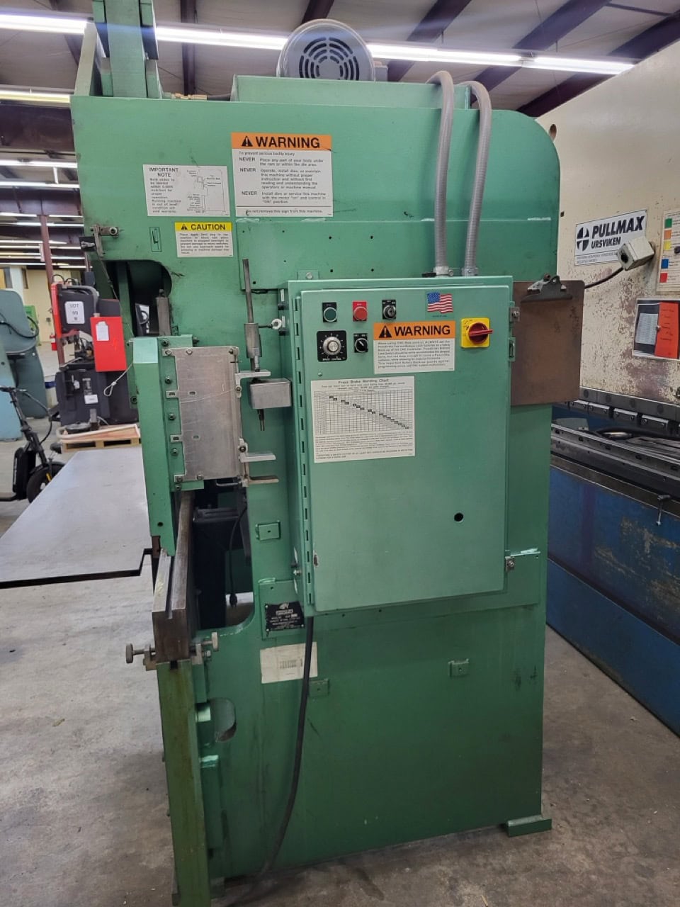 65 Ton, Piranha #6508, hydraulic press brake, 8' overall, 792" between housing, 6" stroke, 15" open, 9" Shut - Image 4