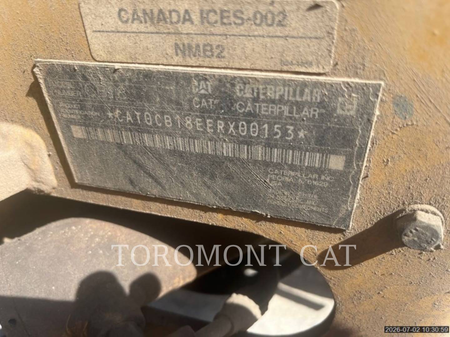 Caterpillar CB1.8, Compactor, 1097 hours, S/N: ERX00153, 2018 - Image 6
