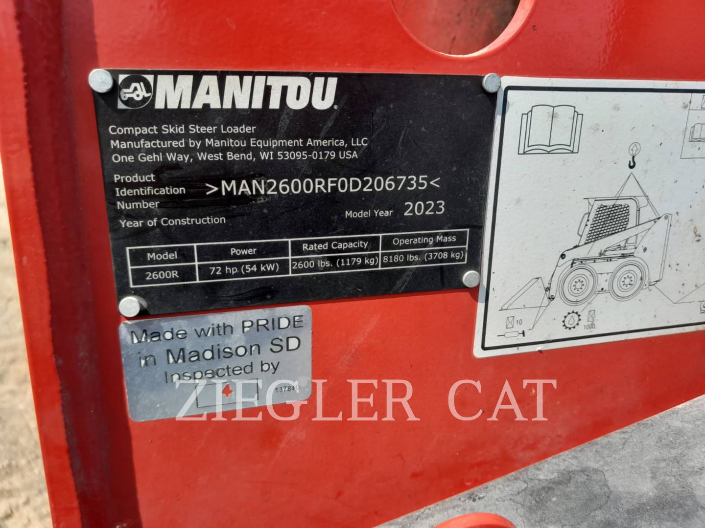 Mustang Manufacturing 2600R, Skid Steer Loader, 1306 hours, S/N: MAN2600RF0D206735, 2023 - Image 6
