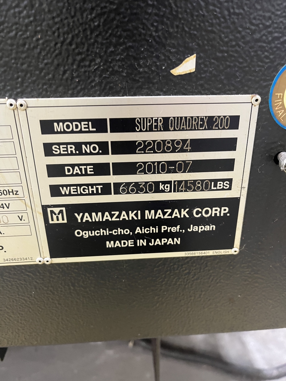 Mazak #Super-Quadrex-200, dual 8" chucks, dual turret (needs a front chuck), Mazatrol 640TE control - Image 2