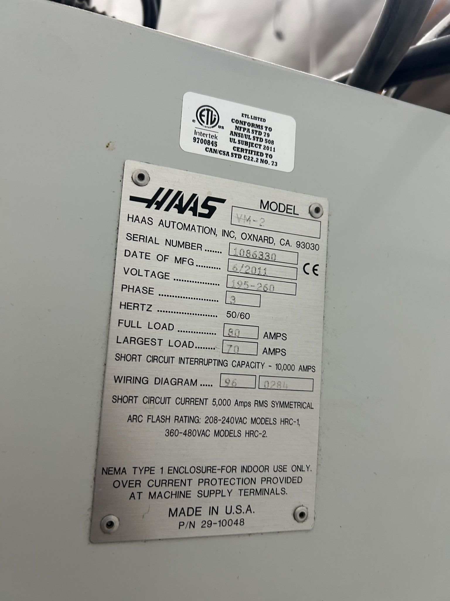 Haas #VM-2, CNC vertical machining center, 3-Axis, 30" X, 20" Y, 20" Z, 12000 RPM, 30 HP, 24 automatic tool - Image 5