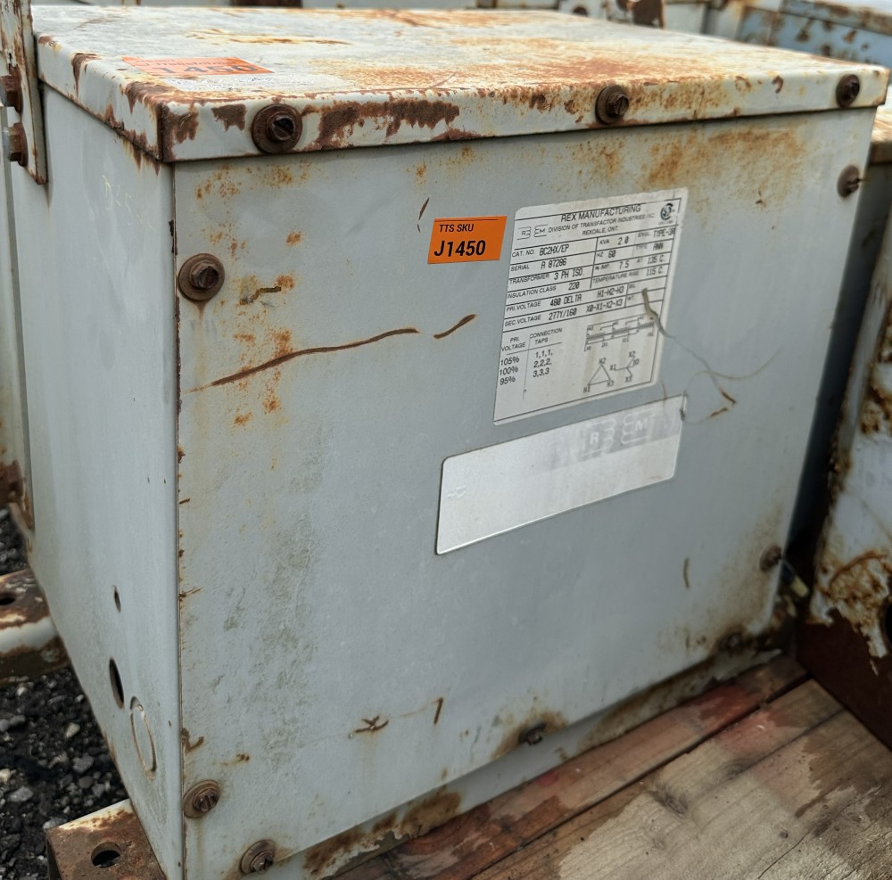 2 KVA 480 Delta Primary, 277Y/160 Secondary, Rex Manufacturing Mfg. (Transfactor Industries Inc.) 3-Phase - Image 2