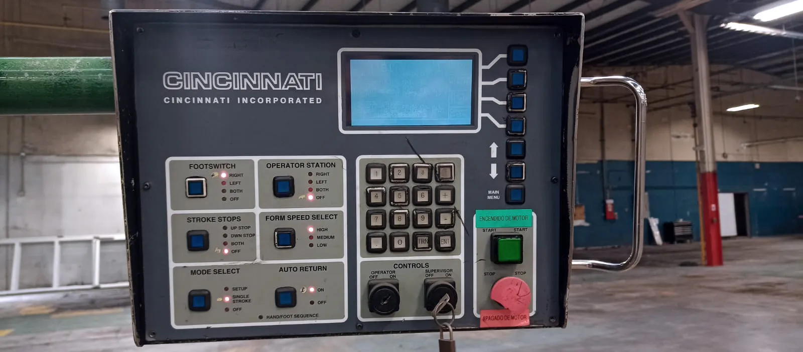 350 Ton, Cincinnati #350CBII, CNC press brake, 10' overall, 10" stroke, Cincinnati CNC control - Image 5