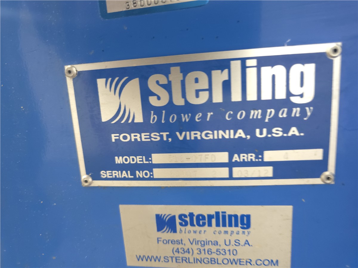Sterling #512-07FD, blower, 7.5 HP, 6" inlet/outlet, 3520 RPM, 460/3/60, Fr.213T, TEFC, arrangement 4, 1.15 - Image 2